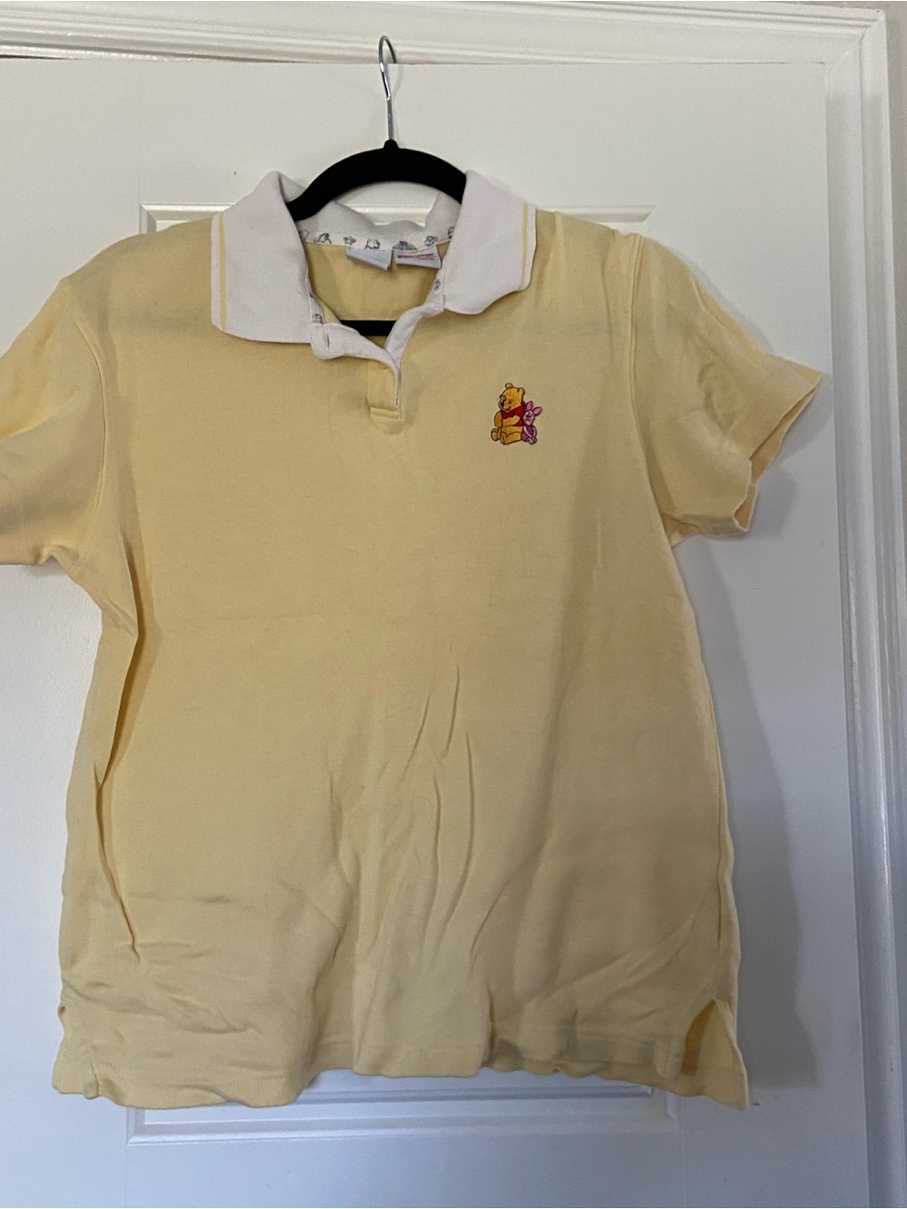 VTG Yellow Polo Shirt with Winnie the Pooh Embroidery